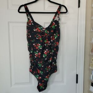 Torrid Black Strawberry Womens Swimsuit